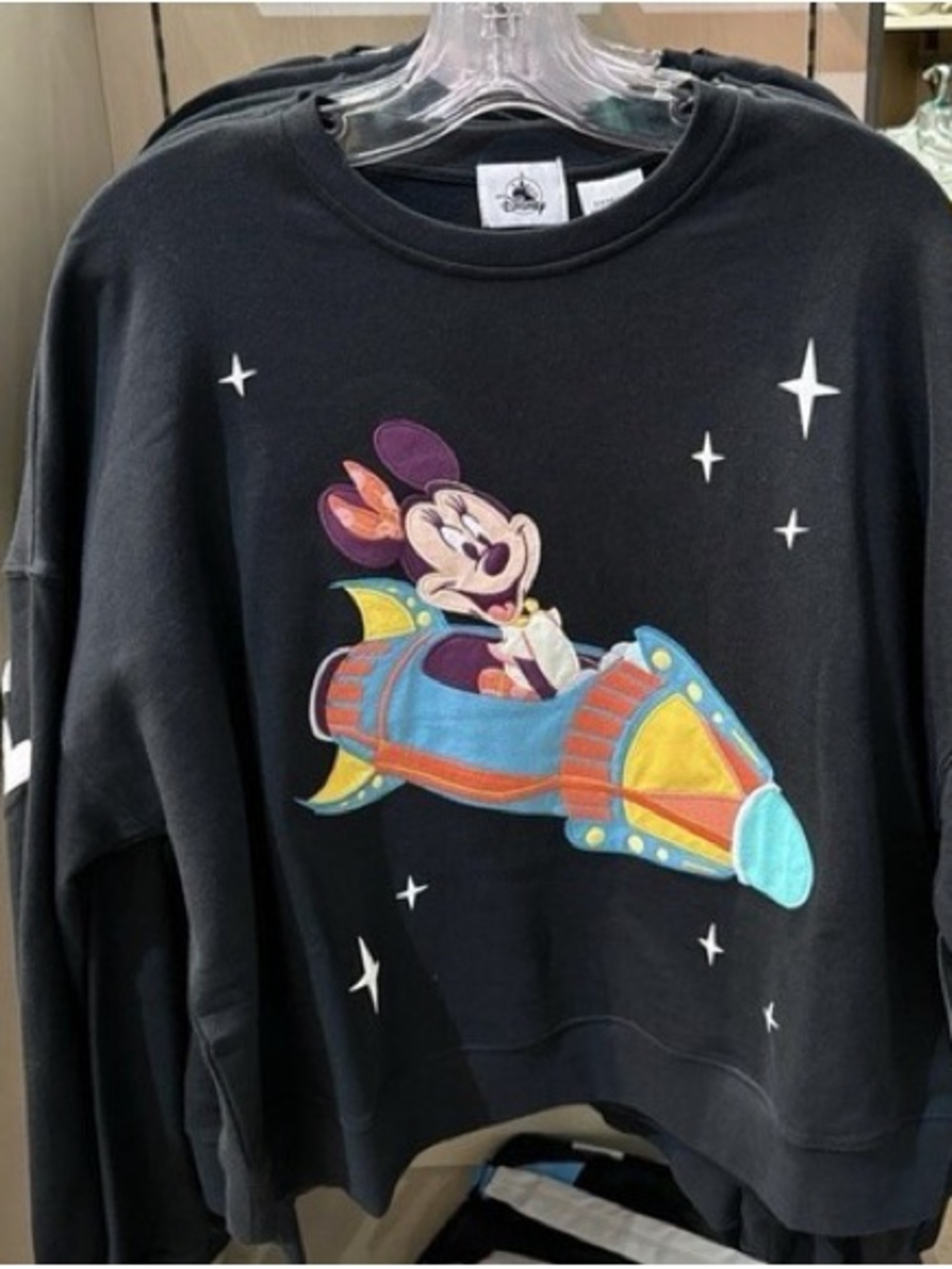 Black Minnie Mouse Space Rocket Sweatshirt